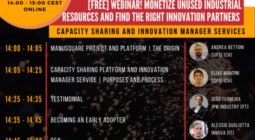 Webinar “Monetize unused Industrial resources and find the right Innovation partners” - 28 de abril