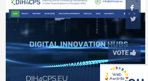 Website do projeto DIH4CPS finalista dos eu.Webawards 