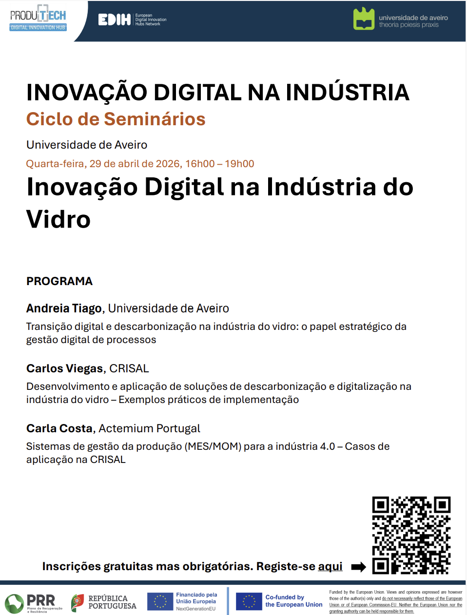 PRODUTECH DIH promove seminário de Inovação Digital na Indústria do Vidro