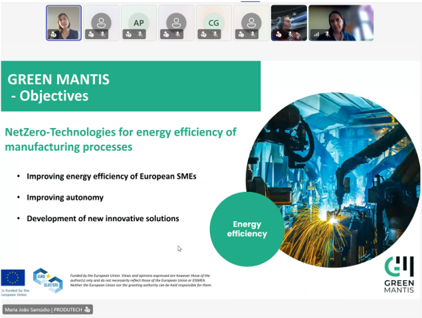 PRODUTECH DIH Organizes Webinar on Funding Opportunities for SMEs in the GREEN MANTIS Projec